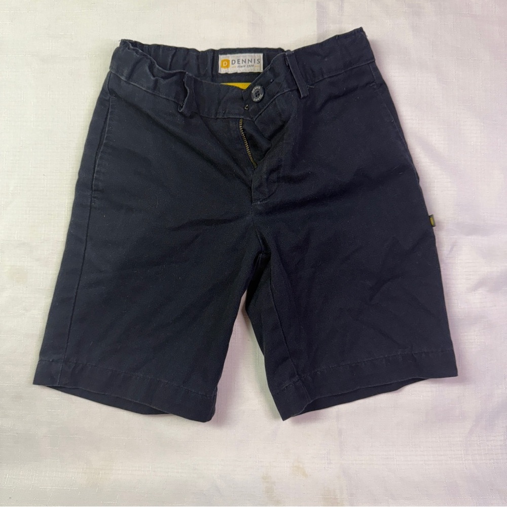 Boys Navy School Uniform Dennis Uniform Flat Front Twill Shorts Size 8